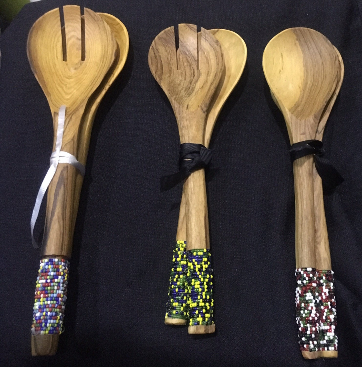 3 African artisan handmade wooden spoon African handmade