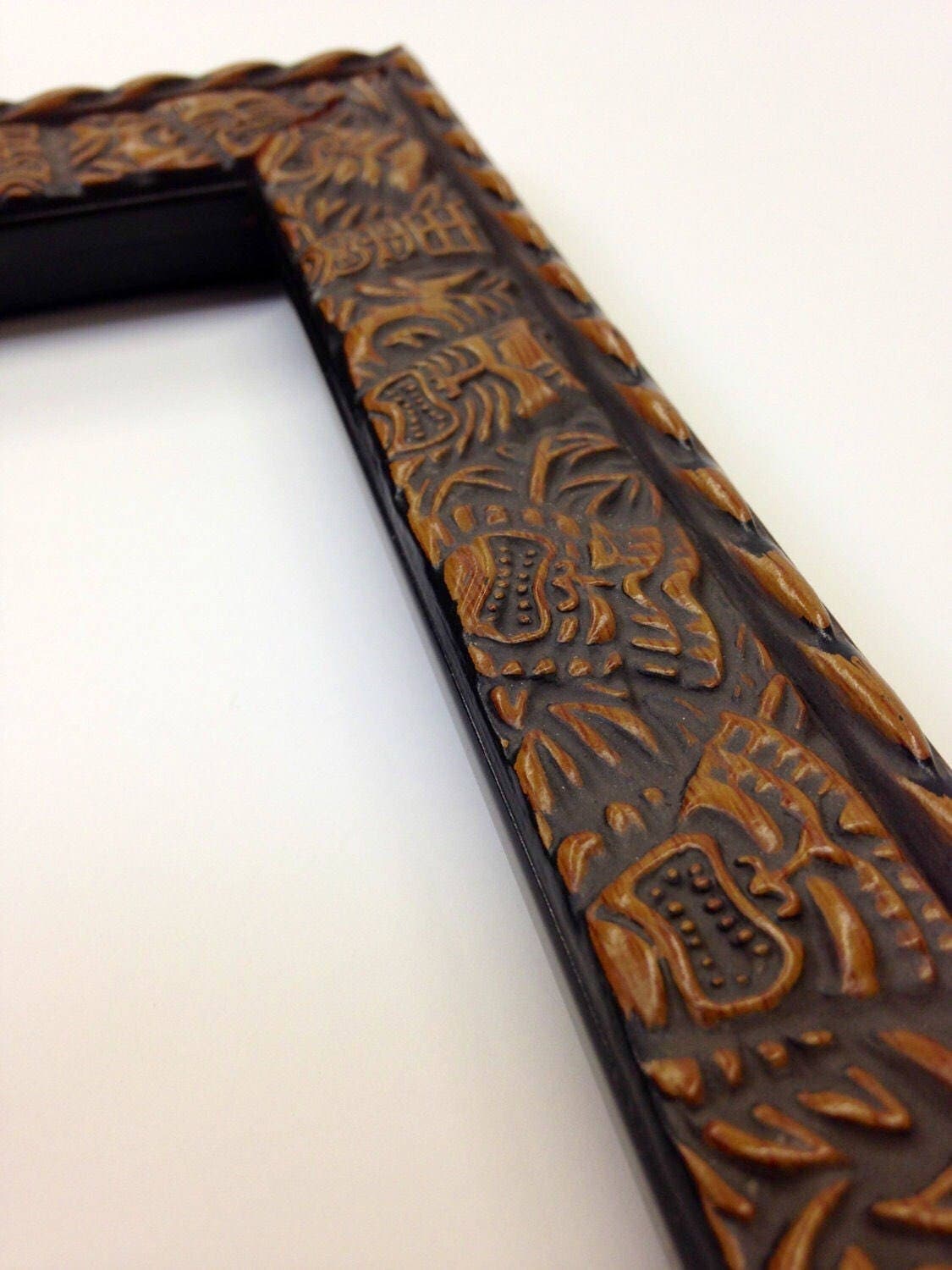 Hawaii Tiki Picture Frame Brown 4x6, 5x7, 8x10, 11x14, 16x20, 18x24