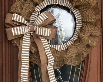 Burlap Wreath, Front Door Wreath, Farmhouse Wreath, Shabby Chic Wreath, Fixer Upper Wreath, Burlap Door Hanger