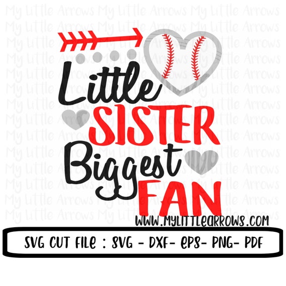 Download Little sister biggest fan svg baseball little sister svg