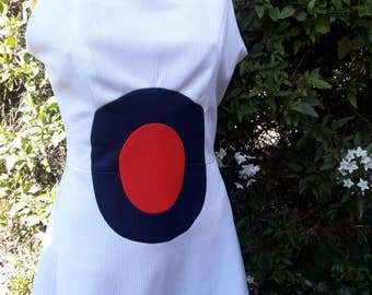 Vintage 1970s Polyester Bulls Eye Mod Tennis Dress Made By McAodns Tennis Of California So Cute