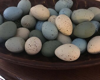 Primitive Eggs, Speckled Eggs, Easter Eggs, Farmhouse Spring Speckled Eggs, Faux Eggs, Farm Fresh Eggs, Spring Decor,