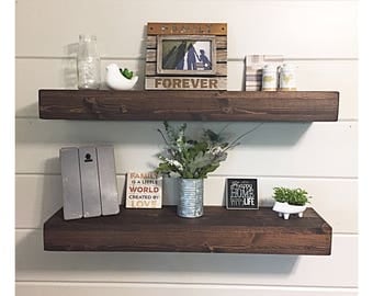 Rustic Wood Floating Shelves, Floating Shelf, Rustic Home Decor, Farmhouse Shelf