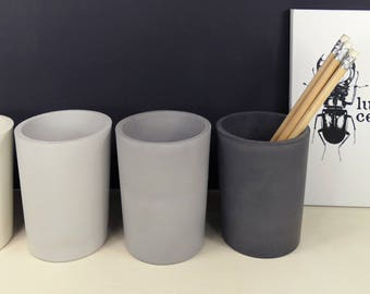 Concrete Cup. Concrete Pencil Holder. Pencil Cup. Pencil Holder. Minimalist style. Office decore