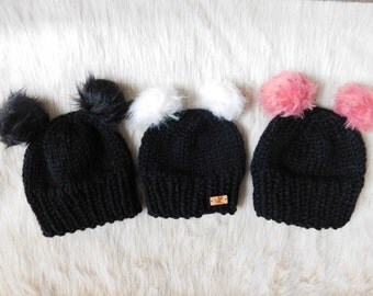pom hat fur baby pom double fur Etsy Panda bear pom hat fur baby pom double fur Etsy Panda bear