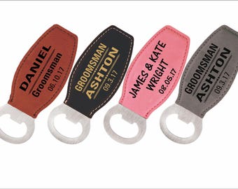 4 ( Four ) Magnetic Bottle Openers, Custom Thank You Bottle Openers for any occasion, 4-Set Personalized Groomsmen Gifts, Wedding Favors.