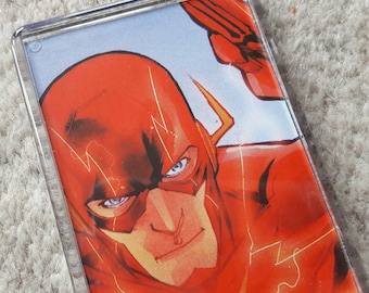 Unique Recycled Comic Book 'The Flash' Fridge Magnet/Mini Frame - Upcycled & Unique Comic Gifts