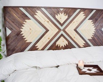 Wood Headboard - Large Wood Wall Art - King Headboard - Wooden Wall Art - Geometric Headboard - Modern Headboard - Queen Headboard