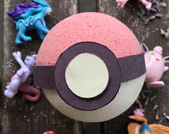 Pokémon Bath Bombs- SURPRISE toy inside- Pokébomb: Blueberry/Vanilla Scent- Bath Bomb Pokéball -Pokémon Go, Easter Basket Gift