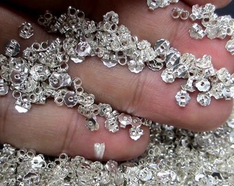 50 pcs. 925 Sterling Silver shiny gold butterfly clutch earring backs, backings, friction ear nuts, safety backs, earring findings