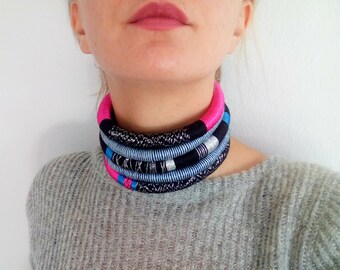 Choker, Gift for Her, Tribal Necklace, Rope Necklace, Edgy Necklace, Modern Necklace, Bijoux Choker, African Jewelry, Necklace, Afro, Urban