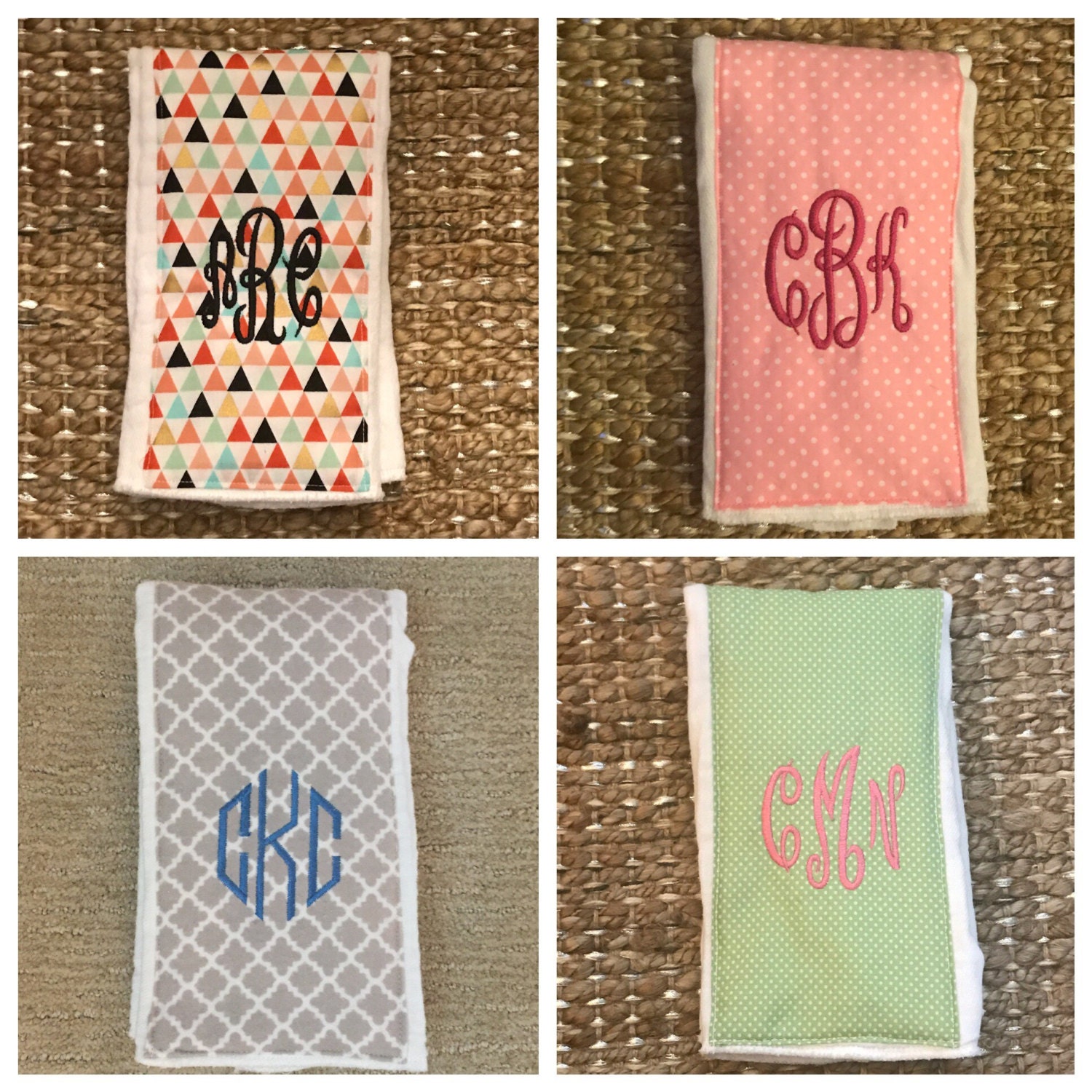 Monogrammed Burp Cloth
