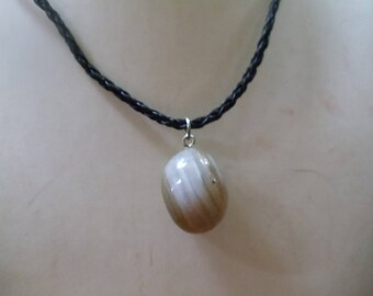 Band hippie ethnic agate on a PU-leather band