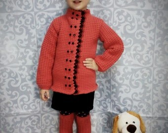 Wool knitted suit for girls