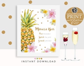 MIMOSA BAR SIGN, Instant Download, Mimosa Bar Printable, Bridal Shower Sign, Mimosa Sign, Bar Sign, Pineapple Mimosa Bar Sign, Pineapple