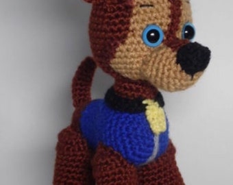 Paw Patrol Chase crochet pattern (English), PDF format.