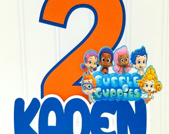 Personalized Bubble Guppies cake topper, Bubble Guppies birthday, Bubble Guppies cake, Bubble Guppies party supplies, Bubble Guppie