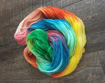 Merry Go Round, Worsted Weight, Hand dyed wool, Superwash wool