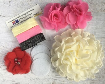 Diy headband kits, baby headband kit, baby shower kit, craft kit, flower headband kit