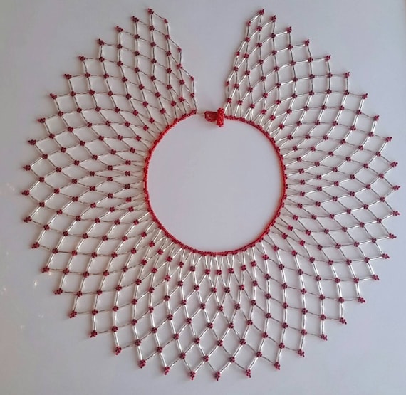 Native American Necklace Beaded Choctaw Collar