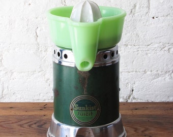 Vintage Sunkist Juicit Jadite Citrus Juicer Jadeite Green Glass Mid Century Kitchen Decor