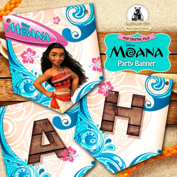 MOANA Banner Young Moana Banner Moana Printable Banner