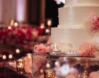 Clear Acrylic Flexiglass Cake Stand --- 20"x20"x5"H