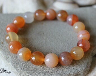 Carnelian Bracelet, Fertility Bracelet, Conceive Bracelet, Carnelian Wrist Mala, Healing Bracelet, 12 mm Carnelian Bracelet, Pregnancy