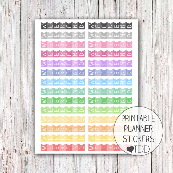 printable planner stickers pastel planner stickers horizontal