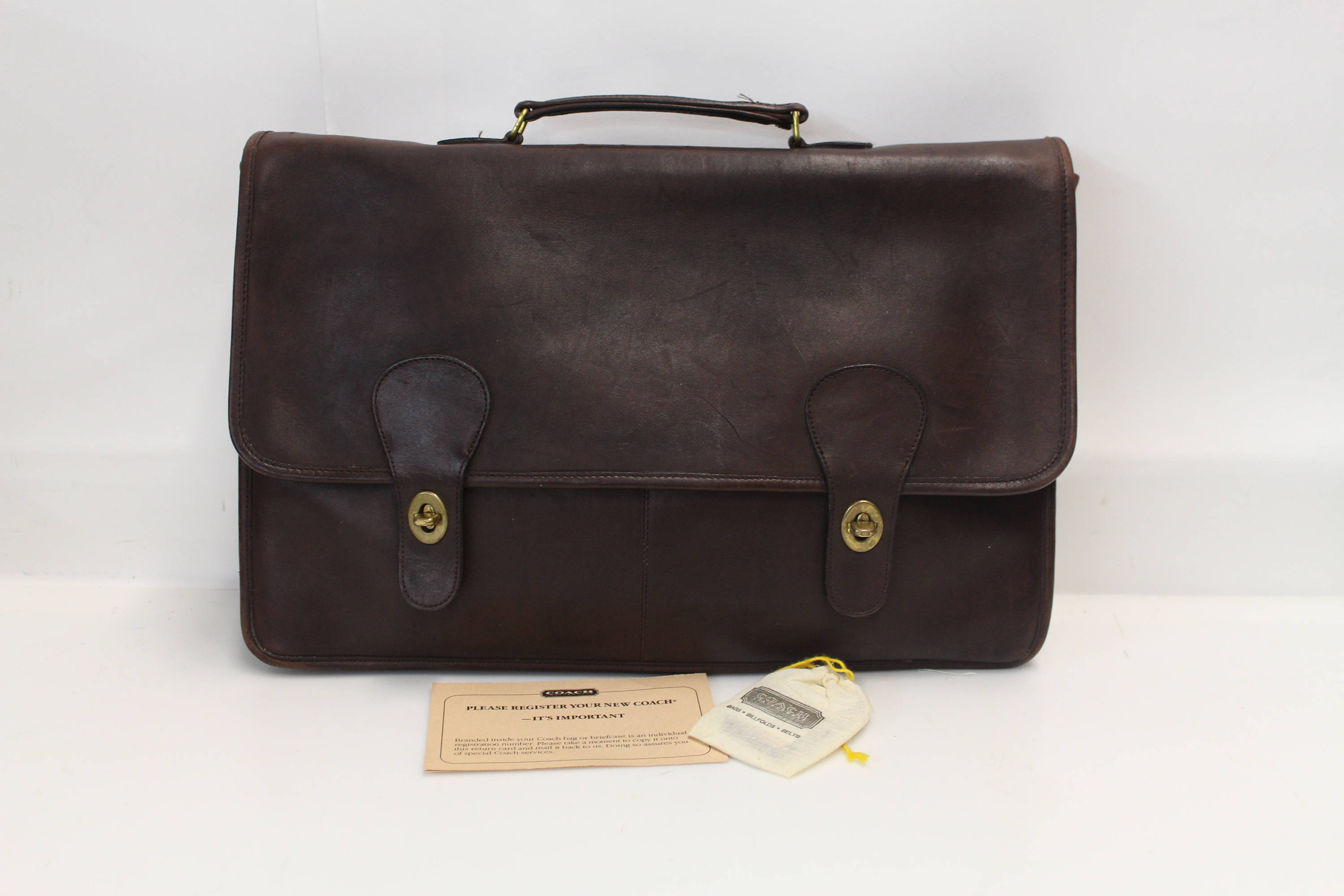 Vintage Classic Coach Metropolitan Brown Leather Briefcase