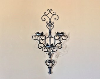 Metal Wall Sconce Candle Holder wall candle holder | etsy Metal Wall Sconce Candle Holder wall candle holder | etsy