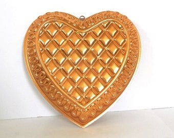Copper Aluminum Heart Shaped Jello / Cake Mold