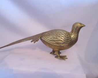 Vintage brass pheasant / Vintage Pheasant in brass