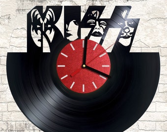 Vinyl wall clock Kiss Band