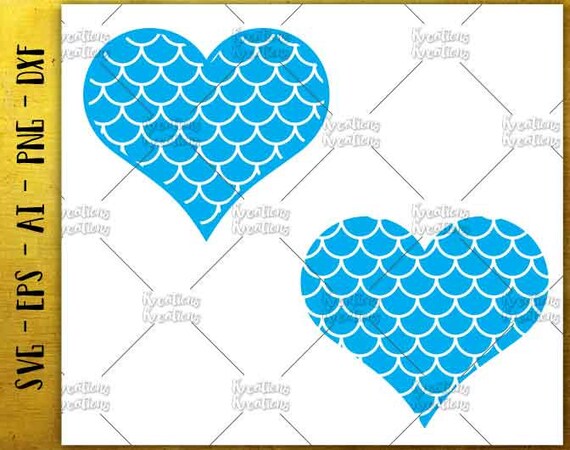 cute Mermaid Heart SVG / Fish Scale SVG disney svg cut