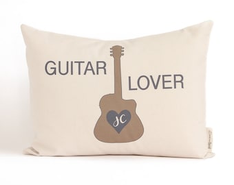 Guitar Player Gift, Housewarming Pillow, Musician Gift, Music lover, Anniversary, Musical Decor, Guitar Player Pillow