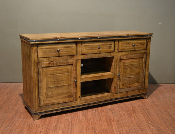 Rustic Style Solid Wood 65 Inch TV Stand Media Console With Rustic Style Solid Wood 65 Inch TV Stand Media Console With