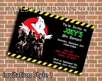Ghostbusters Invitations - Birthday Party Invite - Printable & Shipped