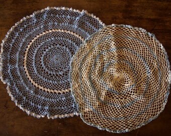 Blue & White Doilies (2 pack)