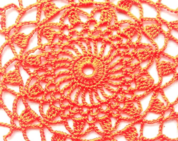 Colourful Doilies Set, 8 Bright Crochet Coasters Set for Easter Table Decoration, Green Orange Red Yellow Coasters, Gift for Easter
