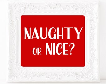 Naughty or nice sign | Etsy
