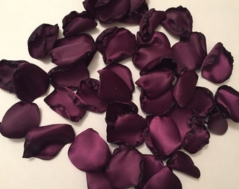 Dark Purple Rose Petals/Flower Girl Petals/Purple Gothic Wedding Decor/Aisle Rose Petals/Scatter Petals/Purple Petals/Eggplant Petals
