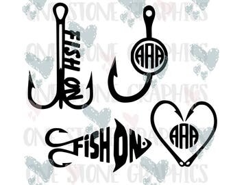 Fishing hook monogram svg, fishing hook svg, fishing svg,fishing cut file, fish on svg, Fish hook heart svg, monogram svg,monograms,cut file