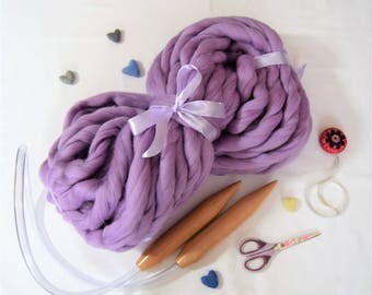 Handspun giant yarn, 100% merino wool yarn