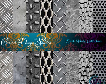 Steel Metals Digital Paper Collection