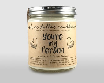 You're My Person Scented Candle | Birthday, Gift for her, Girlfriend gift, Greys Anatomy, soy candles, anniversary, for her, wife gift