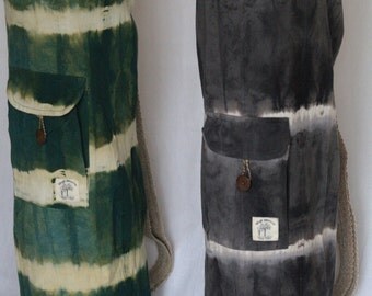 Handwoven Organic Cotton Yoga Mat Bag. Eco Friendly and Biodegradable. Shoulder Strap and Pocket *FREE UK SHIPPING*