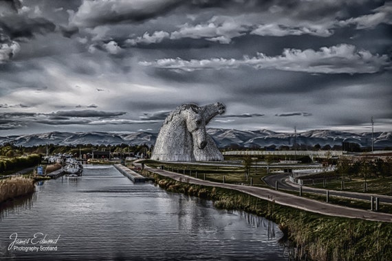 The Kelpies, Photographic print, Scotland, Falkirk, Home & decor, Wall Art, landmark photography, scottish photography, fine art photography