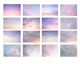 Pastel Sky Overlays, Photoshop Overlays, Cloud Photography, Sky Replacement, Sky Backdrop, Background, Photoshop Overlay, Pink Sky