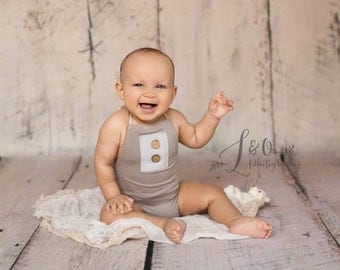 5 - 8 month romper, sitter photo props, baby vintage clothes, photograph prop, boy romper ,sitter overalls, baby photo outfit, baby onesie